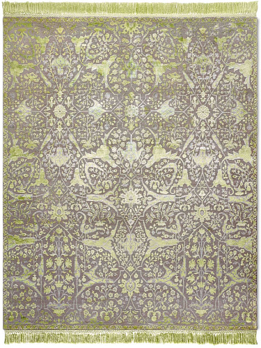 Teheran Apple Green auf Naturgrau Teppich