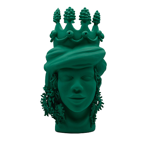 Maure‑Kopf grüne Skulptur