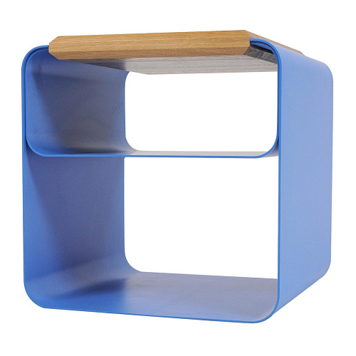 Moderner Holz-Metall-Hocker