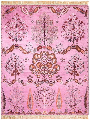 Mughal Reverse Original auf Hellrosa Teppich