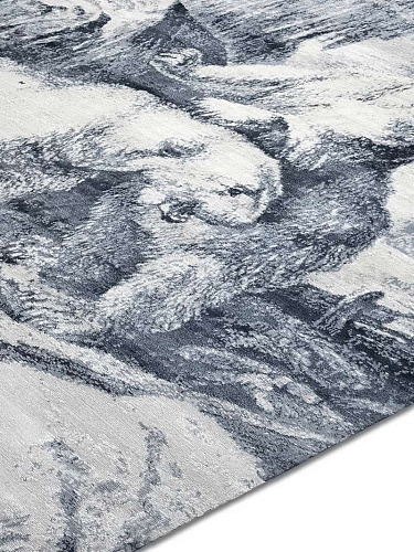 Polar Bear Little Blue auf Grau Teppich