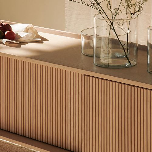 Sipario Niedriges natürliches Sideboard mit 2 Türen