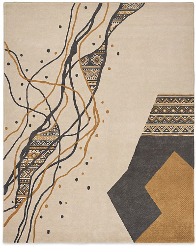 Calligraphic Paths Stone Teppich