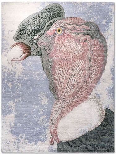 Big Bird Head Original Blau‑Weiß Teppich