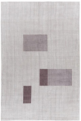 Handgewebter Viskose-Linien Teppich