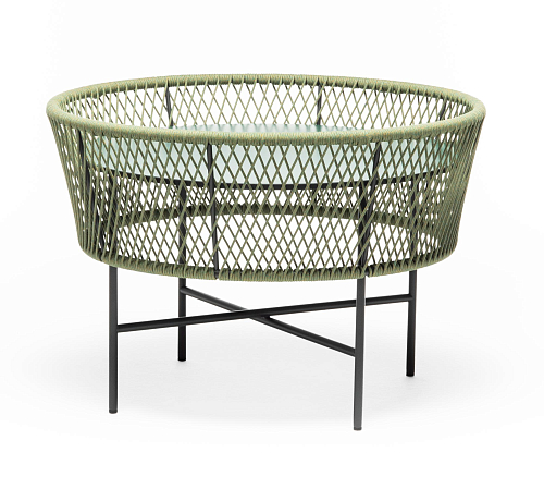 Tamburo ME Runder Grüner Outdoor-Loungetisch
