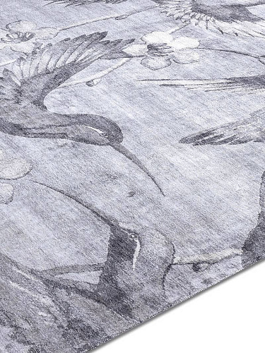 Hummingbirds Silver auf Silber Teppich