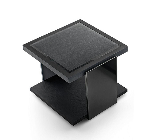 Schwarz & More Zedern‑Lampen­tisch mit Metallbeinen