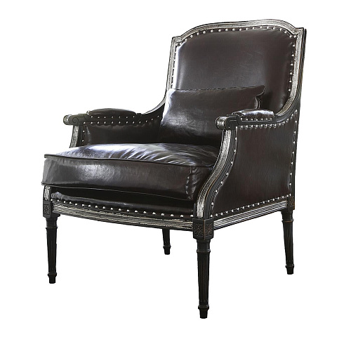 Sessel aus schwarzem Leder