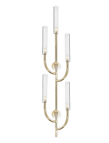 Soft Gold Wandleuchte mit transparenten Pyrex-Glasschirmen