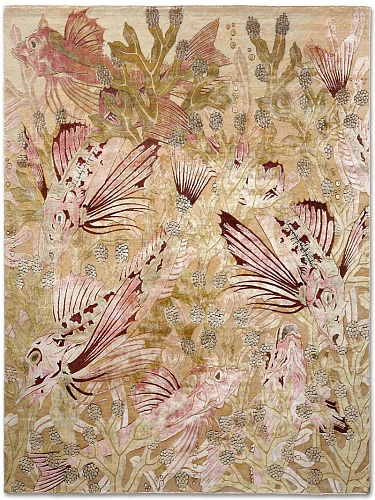 Fishes Original auf Ex‑Hellblau Teppich