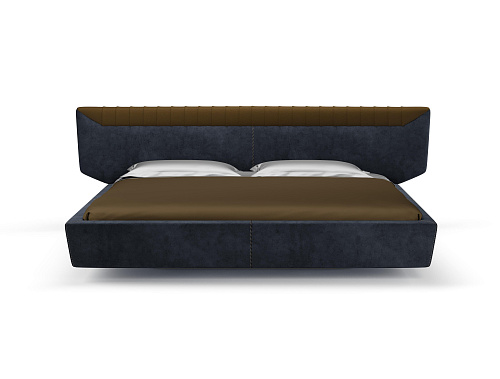 Libra Dark Blue Bett mit Kopfteil