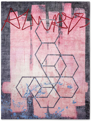 Always Pink on Dark Grey Teppich