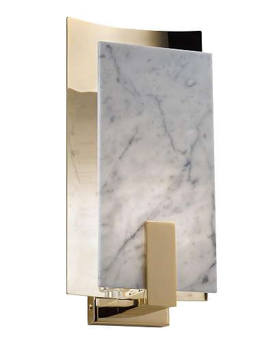 Messing und Carrara Marmor-Wandleuchte