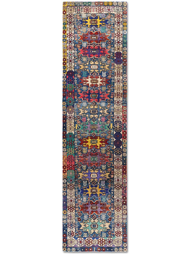 Original auf Naturblau Teppich