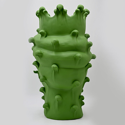Maure‑Kopf matt grüne Skulptur