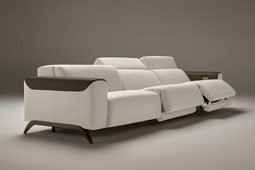 Atlanta Schwarz-Weißes 3-Sitzer Relaxsofa