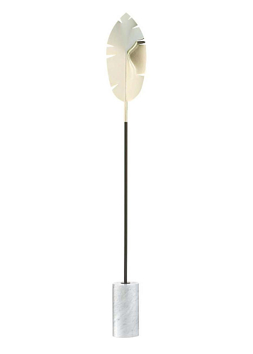 Leaf Gold Stehlampe mit Carrara Marmorsockel