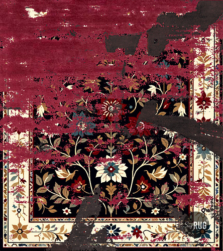 Chennai Burgundy Black Teppich