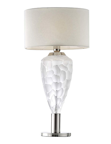 Florentine Kristall-Tischlampe mit weißem Schirm