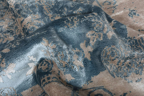 Handgeknüpfter Bambusseide Indischer Teppich