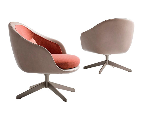 Lucille Beige‑Roter Sessel