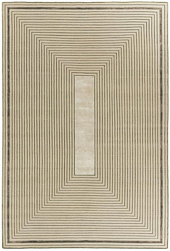 Handgeknüpfter Beige Gerahmt Teppich