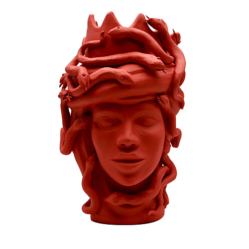 Maure‑Kopf rote Skulptur