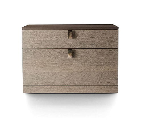 Aktenschrank mit Lederplatte