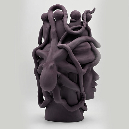 Maure‑Kopf braun handgefertigte Skulptur