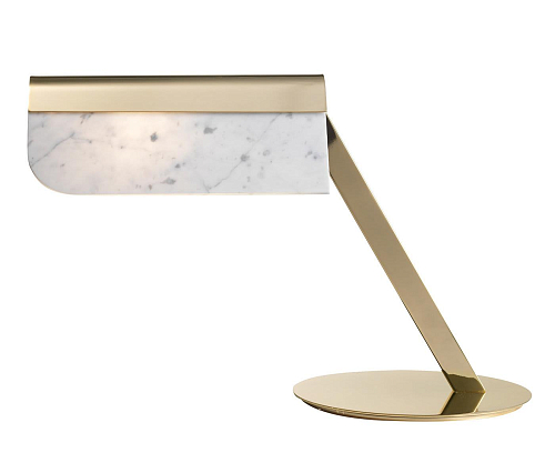 Soft Gold Messing Carrara Marmor-Tischlampe