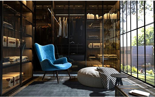 Plain Viskose Puderblau Teppich