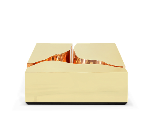 Fissure Gold‑Kupfer Couchtisch