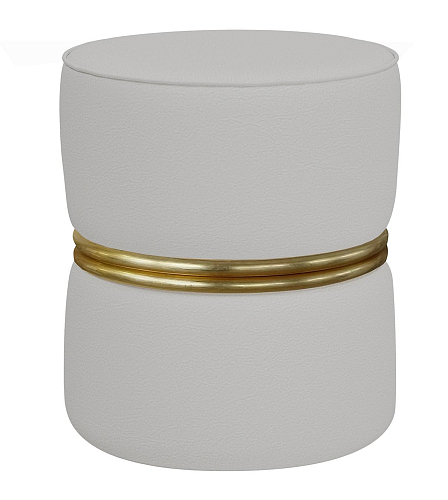 Leder-Pouf mit Goldringen