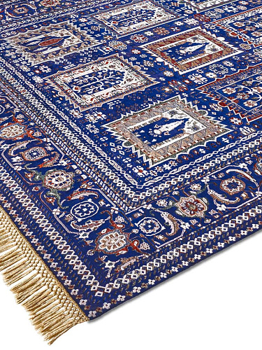 Mughal Garden Reverse Original auf Mitternachtsblau Teppich