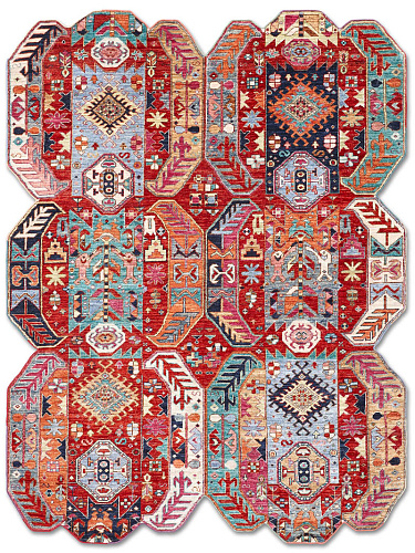 Multishape Color auf Rot 170 × 240 cm Teppich