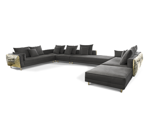 Imperia Schwarzes modulares Sofa