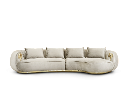 Solara Creme‑Gebogenes Luxussofa