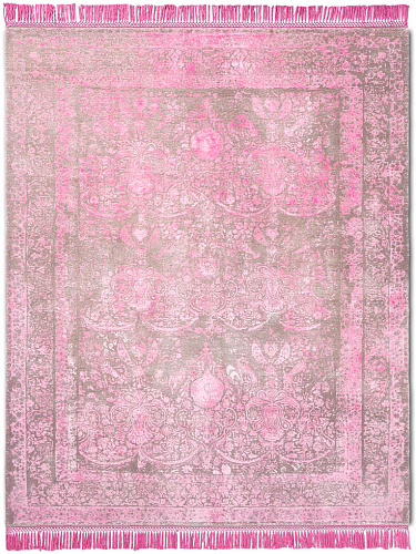 Soft Pink auf Naturgrau Teppich