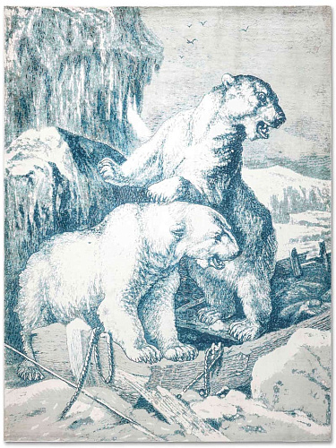 Polar Bear Little Blue auf Grau Teppich
