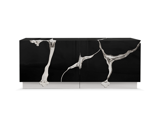 Fissure Silber‑Schwarz Sideboard