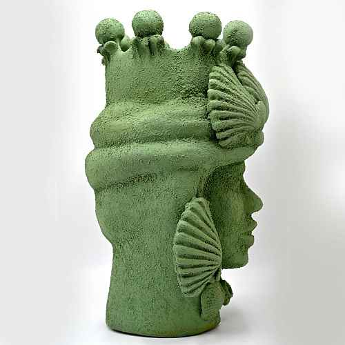 Maure‑Kopf Limette‑Skulptur