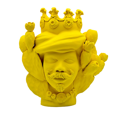 Maure‑Kopf gelb matt Skulptur