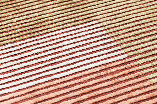 Handgewebter Viskose-Linien Teppich