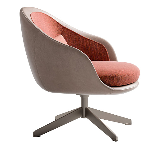 Lucille Beige‑Roter Sessel