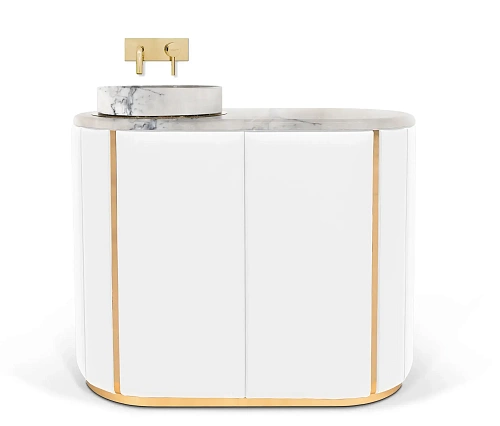 Majestätischer Weißer Waschtischunterschrank