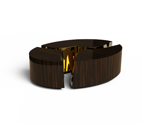 Fissure Ovaler Ebenholz‑Couchtisch