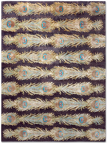 Feathers Lane Original auf Tiefviolett Teppich