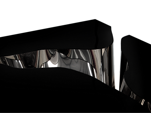 Fissure Schwarz‑Silber Mitteltisch