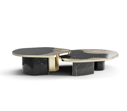 Athena Nero Marmor & Gold Tischset